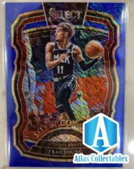 2020-21 Panini Select Basketball Trae Young #5 Select Company Blue Shimmer Prizm